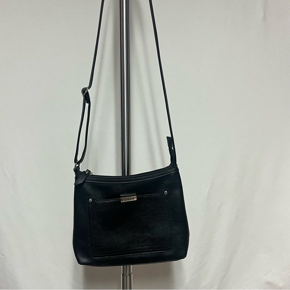 Roots Black Pebbled Faux Leather Crossbody Bag - Picture 2 of 15